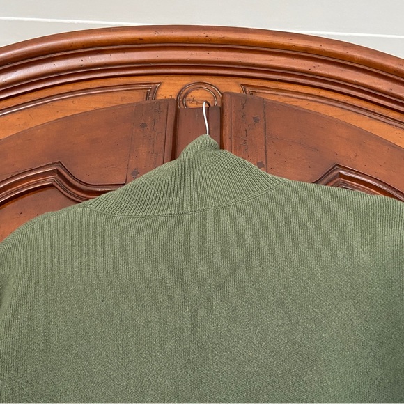 Nap Loungewear 100% Wool Slant Asymmetric Hem Turtleneck In Sage Green - Picture 6 of 11